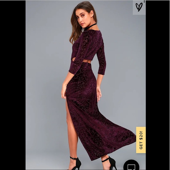 Lulus Dresses & Skirts - Lulus Perfect Night Plum Velvet Maxi Dress XS VGUC